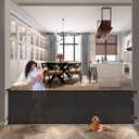 AOURMKOOP 118 Inch Extra Wide Retractable Baby Gate,Mesh Large Gate or Mesh Pet Dog Gate, Opening Wide Extra Long Child Safety Gate for Indoor Baby Fence, Outdoor, Stairs, Deck (Black)