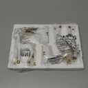 Thyle 4 Pcs Christmas Reindeer Decor Small Resin Standing Sitting Deer Figurine Mini Reindeer Christmas Table Decoration for Home Indoor Xmas Holiday Small Statue Rustic Table Decor(White, Gold)