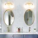 Modern Gold 2-Lights Bathroom Light Fixtures, Brass Vanity Light with Milky White Globe Glass Shade, Elegant Vanity Light Fixtures over Mirror, Wall Sconce Light for Bathroom, Mirror, Dressing Table