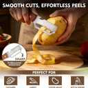 Multifunctional Vegetable Potato Peeler for KitchenWooden-Handled Stainless Steel Sharp Peeler Knife with Built-In Bottle Opener for Veggie, Fruit, Potato, Carrot, Apple Ergo 2PCS