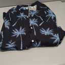 SILKWORLD Men's Casual Button Down Shirts Short Sleeve Band Collar Shirts Cotton Linen Mens Henley Hawaiian Shirt with Pocket, Size: XXL