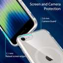 2 x PinLiSheng Magnetic for iPhone SE 2022/2020 Case, iPhone 8/7 Case [Mil-Grade Drop Protection] [Compatible with Magsafe] Shockproof Slim Transparent Protective Phone Case, Clear