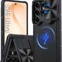 Magnetic for Samsung Galaxy S26 Ultra Case,[Slide Camera Cover][Kickstand][Compatible with Magsafe][Military Grade Protection] Shockproof Rugged Case for Galaxy S26 Ultra,Black