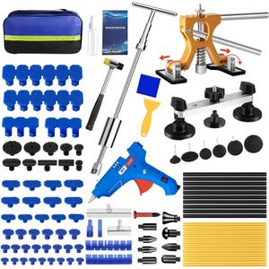 Dent Puller Kit, Painless Dent Removal Kit with Adjustable Dent Lifter, Hot Glue Gun, Dent Puller for Small Dents & Big Dents, Reusable Car Body Dent Repair Tool (118PCS)