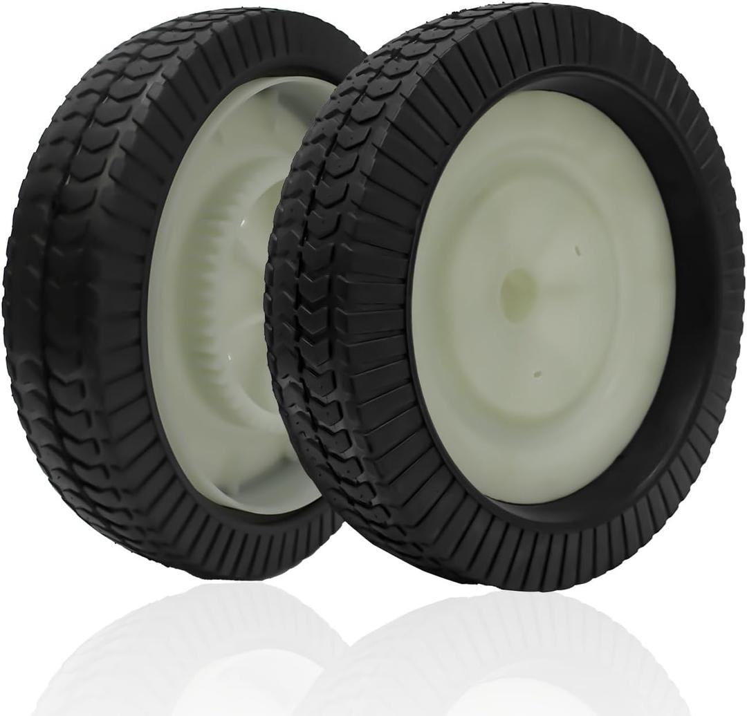 Showingo 44985 Lawn Sweeper Wheel Tire Complete Assembly Set Compatible with Lawn Sweepers & Tractors 2PCS