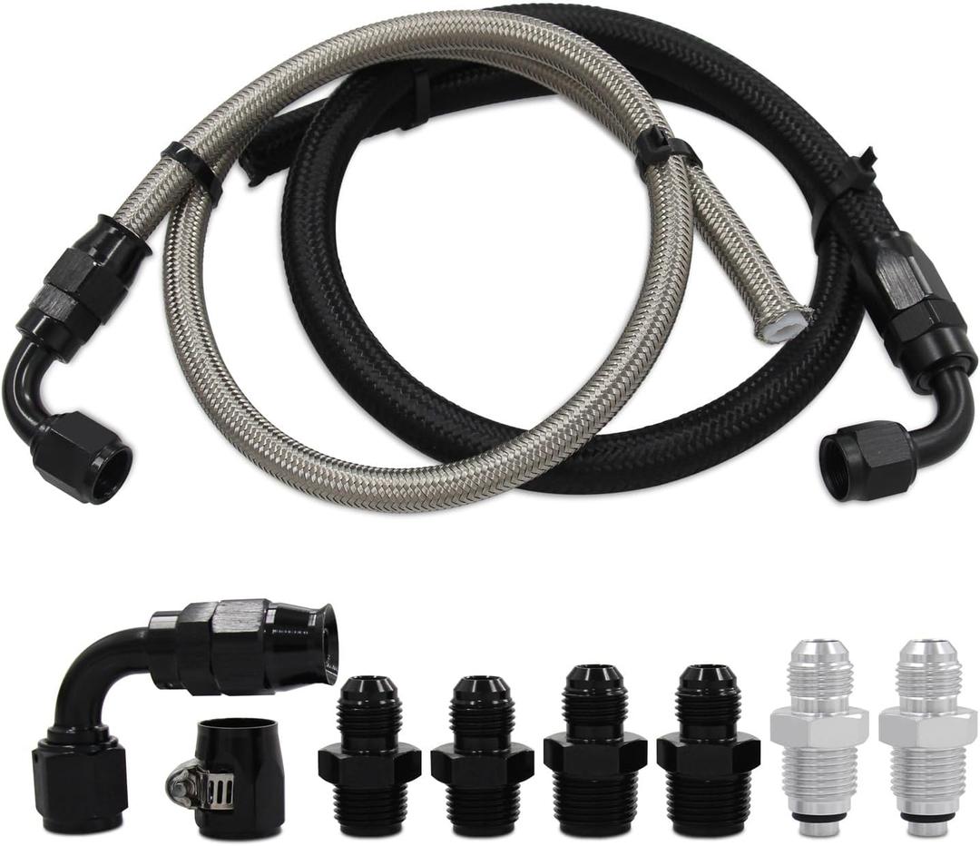 Universal AN6 Power Steering Hose Kit Compatible with Chevy C10 LS Swap Connects GM LS Swap Replace 1950-2000