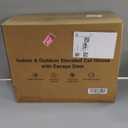 Weatherproof Heated Cat House for Outdoor in Winter, Heated Cat Bed Kitty Shelter with Cat Heating Pad, Insulated & Safe Escape Door, Warm House for Outside Stray Cat (Leaf Color, 12"x16"x16")