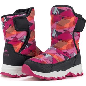 Kids Waterproof Snow Boots Girls & Boys Warm Comfortable Non-Slip Winter Boots (13 Little Kid, Pink-2)