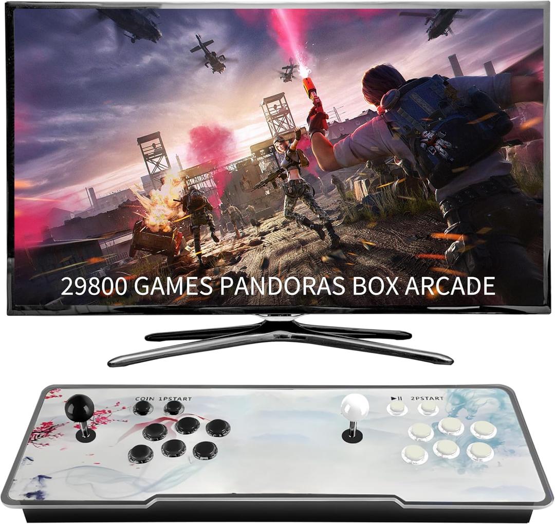 Pandora Box Arcade, 29800 Games in 1 Arcade Game Console, 1280x720 Full HD Retro Gaming Machine for PC & Projector & TV 2-4 Players 3D Games Favorite List Save/Search/Hide/Pause/Delete Game
