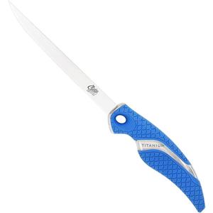 CUDA 6" Fillet Flex Titanium Bonded Corrosion Resistant Stainless Steel Blade Fish Knife with Precision Ground Flex Edge & Non-Slip Scale Pattern Grip | for Freshwater & Saltwater Use