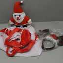 Frienda 2 Pcs Christmas Dog Costume Santa Claus Riding Pet Cosplay Costume and Reindeer Antler Headband Xmas Puppy Clothes Christmas Party Dressing up Outfit for Small Medium Large Dog Cat(XX-Large)