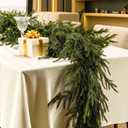 6 FT Christmas Garlands Norfolk Pine Garland Real Touch Artificial Greenery Garland for Table Mantle Fireplace Window Holiday Indoor Outdoor Decoration(2 Pcs)