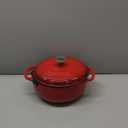 Lodge 4.5 Quart Enameled Cast Iron Dutch Oven with Lid  Dual Handles  Oven Safe up to 500 F or on Stovetop - Use to Marinate, Cook, Bake, Refrigerate and Serve  Island Spice Red