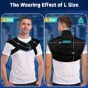 Comfytemp Large Ice Pack for Neck Shoulders Upper Back Pain Relief with Straps, Reusable Gel Ice Wrap Hot Cold Compress Therapy Recovery for Upper Back, Cervical Injuries, Rotator Cuff (Large, Black)