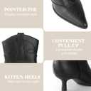 Kitten Heel Ankle Boots for Women Cowgirl Boots Womens Cowboy Booties Pointed Toe Dress Western Short Shoes (8, Black)
