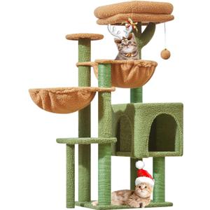 Taoqimiao Cat Tree, 39.4-Inch Cat Tower for Indoor Cats,Suitable for Kittens,Plush Cat Condo with 5 Scratching Posts, Plush Perch,2 Hammock,Pompoms, MS019T Cactus (39.4In) Taoqimiao Cat Tree, 39.4-Inch Cat Tower for Indoor Cats,Suitable for Kittens,Plush Cat Condo with 5 Scratching Posts, Plush Perch,2 Hammock,Pompoms, MS019T Cactus (39.4In)