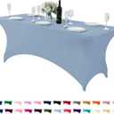 Spandex Table Cover for 6Ft or 4fT or 8ft Table Universal Fitted Stretch Tablecloth for Party, Banquet, Wedding and Events-Dusty Blue, 72" x 30"