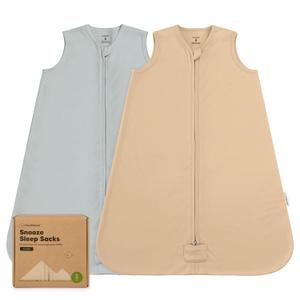 2-Pack Baby Sleep Sacks, Zipper Wearable Blanket - 0.5TOG Organic Cotton, Lightweight,Soft Cozy Infant Sleeping Sack 3-6 months,Easy to Wear Small Newborn Transition Swaddles Sleepsacks(Toasty, S)