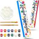 hapray Acrylic Paint Set for Kids, 12 Colors Washable Paints With 5 Drawing Trays&10 Wooden Paintbrushes, Mini Watercolor Paint Kit for Adults, Valentine Easter Christmas Art Craft Kit Gifts, 10 Set