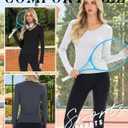 Neer 4 Pack Women's Workout Tops Long Sleeve Compression Shirt Athletic Tight V Neck T Shirt Gym Yoga Running Lightweight Tee (S)