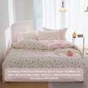 Floral Duvet Cover Set Twin Size,Pink Floral Flowers Bedding Duvet Cover with Zipper Closure,Reversible Comforter Duvet Cover and 1 Pillowcase