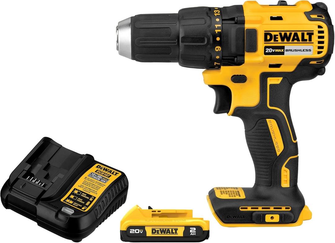 DEWALT 20V MAX Cordless Drill Driver Set, 1/2 Inch Electric Drill, 2 Speed, XR 2.0 Ah Battery and Charger Included (DCD777D1) DEWALT 20V MAX Cordless Drill Driver Set, 1/2 Inch Electric Drill, 2 Speed, XR 2.0 Ah Battery and Charger Included (DCD777D1)