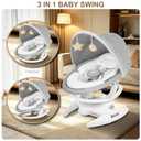 3-in-1 Baby Swing for Infants with Motion Detection, Infant Swing with 5 Speeds & 3 Swing Modes, 12 Lullabies, Electric Swing for Baby, Up to 25 lbs, White