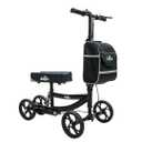 Knee Scooter, 300lbs Capacity, 13" Big PU Seat, All Terrain Foldable Knee Scooter Walker with Bag for Foot Injuries Compact Crutches Alternative (Black)