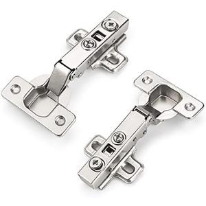 1 Pair (2 Pcs) knobelite 105 Degree Soft Closing Cabinet Hinges,European Full Overlay Concealed Hinge with Mounting Plate 20 pcs