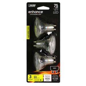 Feit Electric 7W [75W Equivalent] Bright White 3000K GU10 Base MR16 Replacement Dimmable LED Flood Reflector Light Bulb 3-Pack (BPMR16/GU1075930CA/3)