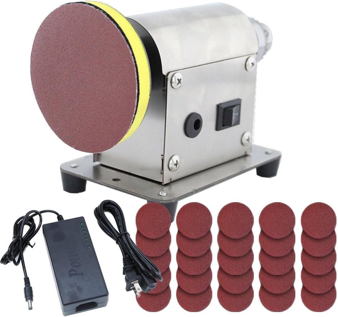 Resin Polishing Kit, Jewelry Polisher Sander w/ 7-Gear Speed Control & 25x Sandpaper, Epoxy Resin Art Crafts Coaster Polish, Wood Stone Metal Sanding Grinding Machine, Small Projects