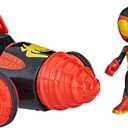 Marvel Spidey and His Amazing Friends Web-Spinners Miles with Drill Spinner, Car Playset with Vehicle, 4-Inch Scale Action Figure and Accessory, Toy Cars for Kids 3 and Up