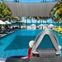 Amgo Heavy Duty 16' x 22' Grey Sun Shade Rectangle Pro Ring Shade Sail, 260 GSM Commercial Grade UPF50 Sunshade, Reinforced Corners & Edges -  (Gray)