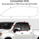 Stainless Steel Window Trim Chrome Delete for Silverado Sierra 1500 Crew Cab 2019-2026 Black Window Trim Blackout Kit