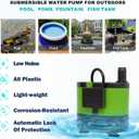 Automatic Submersible Pump With Level Sensor,5 FT Height Fountain Water Pump For Pond, Aquariums,Fish Tank, Hydroponics,Auto Shut off, WP01