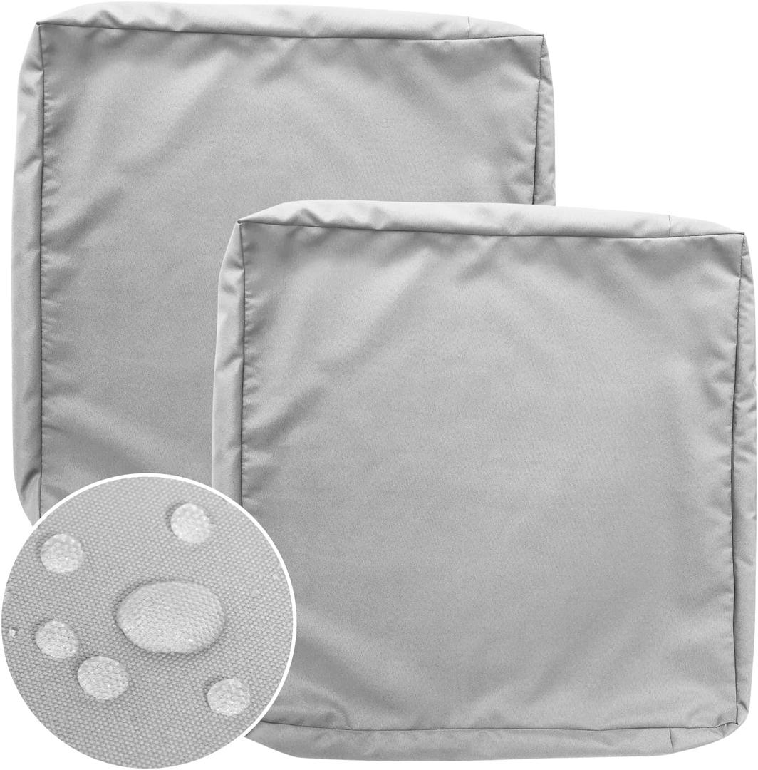 GUEGLSA Replacement Outdoor Cushion Covers 24x22x4 inch, Waterproof Patio Seat Cushion Slipcovers, Chair Cushion Slip Cover, Set of 2, Grey