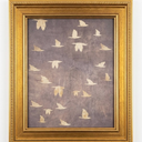 Vintage Gold Framed Wall Art Minimalism Retro Bird Sketch Canvas Wall Decor Farmhouse Animals Sketch picture Rustic Beige Style Poster for Bedroom Living Room Bathroom Home Decoration 9x11in (11L"X9W")