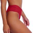 geluboao Women's Bikini Bottom Sexy V Cut High Cut Swimsuit High Waisted Bathing Suit Bottoms (Red, M)