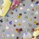 2 x 5D Embossed Flower Nail Stickers for Nail Art - Flower Nail Art Sticker Spring Floral Leaf Plant Nails Decals Self-Adhesive Nails Arts Supplies Manicure Summer Flowers Stickers for Nails Decoration (Style02)