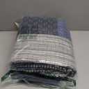 Yvooxny Quilts Queen Size Reversible Lightweight Bedspread 3-Piece Quilt Set Plaid Floral Patchwork 100% Cotton Queen Quilt Set Bedding Set with Pillow Shams for All Seasons, Azure Blue, 90x98''