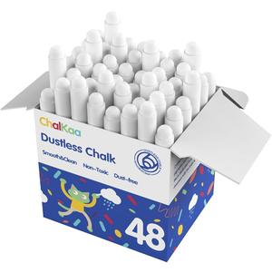 Dustless White Chalk for Kids, 48PCS Wet-Erasable Crayon-Touch Sidewalk Chalk, Non Toxic Toddler Chalks Drawing Writing Chalkboard Chalk Art Tool