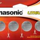 4 x Panasonic CR2025 3.0 Volt Long Lasting Lithium Coin Cell Batteries in Child Resistant, Standards Based Packaging, 4 Pack