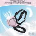 Dog Muzzle,Mesh Soft Muzzle for Small Medium Large Sized Dogs, Breathable Reflective Adjustable Puppy Muzzles with Collar for Scavenging Grooming Biting Chewing,Allows Panting and Drinking(Pink L)
