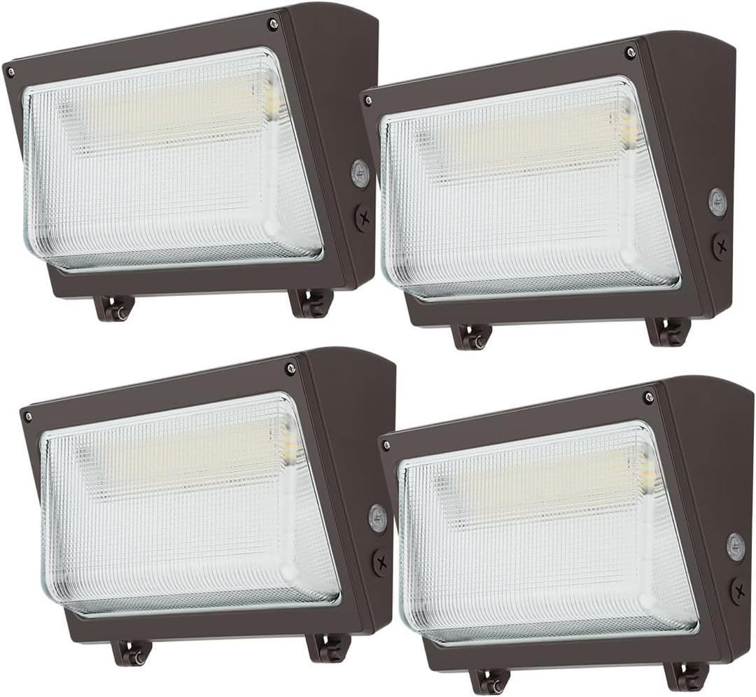kadision LED Wall Pack Light 120W 100W 80W Adjustable, 3000K 4000K 5000K Selectable, 0-10V Dimmable Dusk-to-Dawn Outdoor Wall Lights for Yard, Parking Lot, 120-277V ETL-Listed 4 Pack