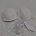 Strapless Bra with Clear Back Invisible Strap Push Up Padded Underwire Backless Halter Bralette (32A, White)