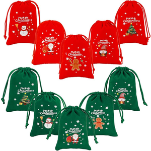 Tapleap Velvet Bags, 12Pcs Green Jewelry Bags, 7x10 with Drawstring, Travel, New Year's Eve, For Wrapping Gifts, Toys, Bricks, Tourism Storage, Board Game