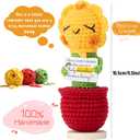 2 x Sunflower Gifts for Women Birthday - Positive Crochet Appreciation Thank You Decor for Teacher, Coworker, Nurse - Christmas, Birthday Inspirational Gift for Best Friend, Sister, Mom, Daughter Xmas