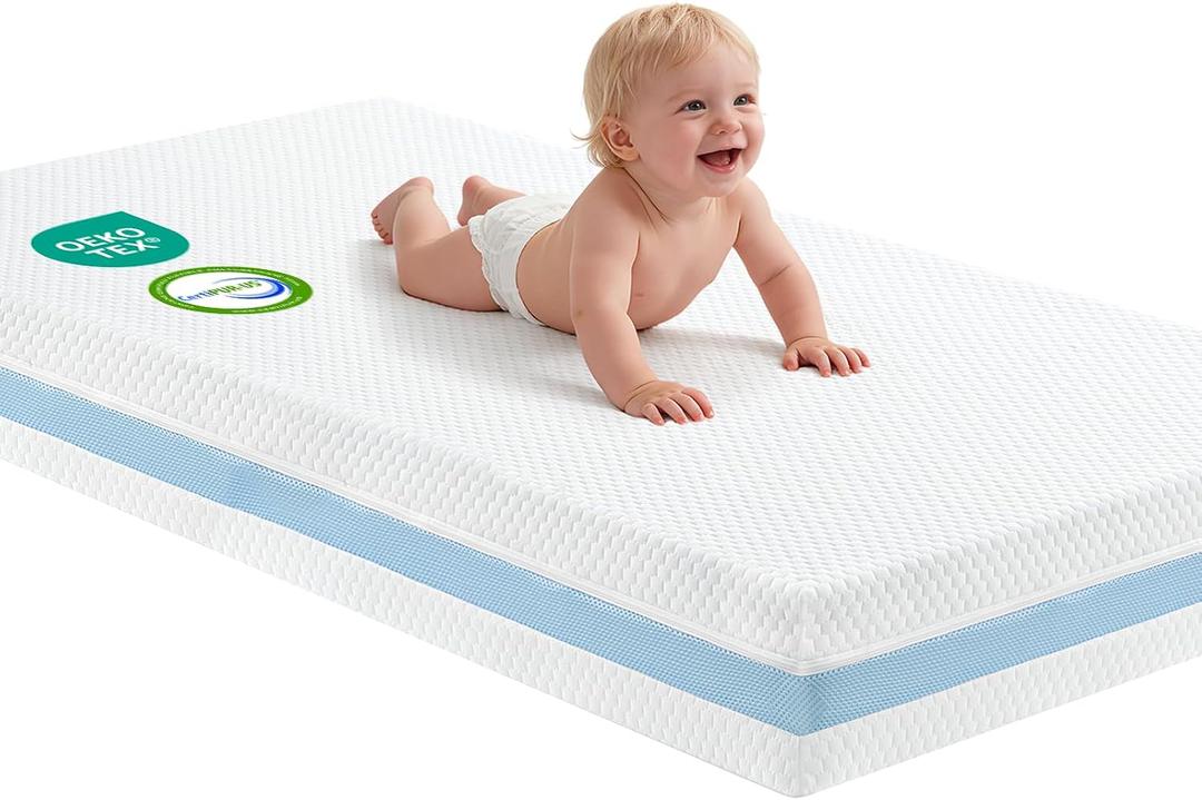 Crib Mattress, Dual Sided Memory Foam Baby Toddler Bed Mattress, 52" x 27.6" x 5.5" Soft Breathable Mattresses with Removable Machine Washable Cover, Fits Standard Cribs&Toddler Beds