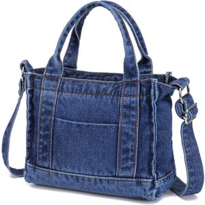 AOCINA Denim Purse Jean Tote Bag for Women Crossbody Shoulder Weekend Bags Denim Purses and Handbags for Women