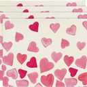 Artoid Mode Pink Watercolor Love Valentine Placemats Set of 4,12x18 Inch Wedding Holiday Table Mats for Party Kitchen Dining Decoration